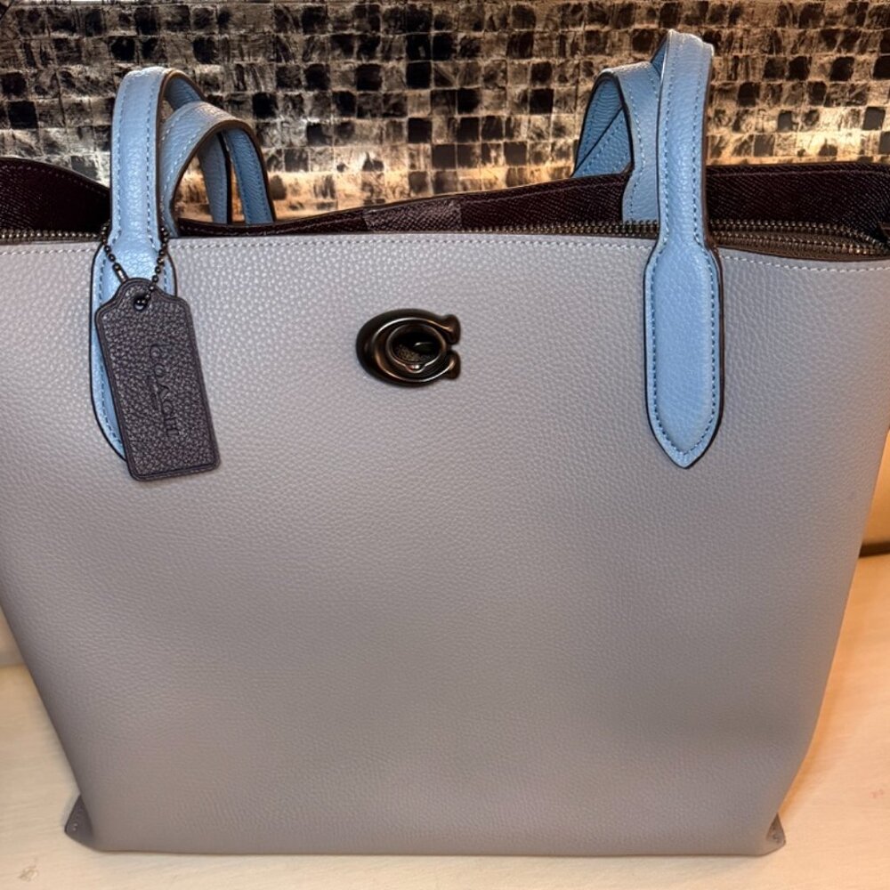 Coach C0692 Willow Tote In Color-Block Pebble Lea… - image 3